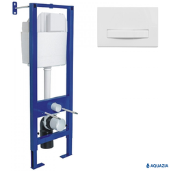 Инсталляция AQUAZIA ATOM 410 для подвесного унитаза, кнопка Atom Line (Белая)