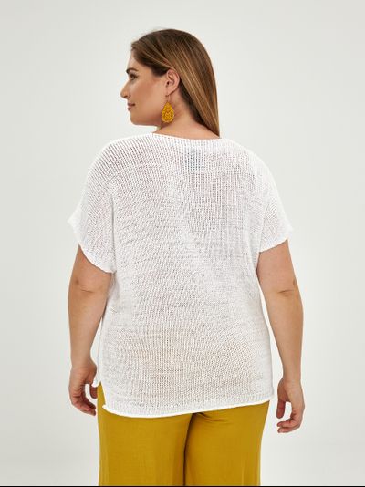 Топ летний вязанный с V - образном вырезом