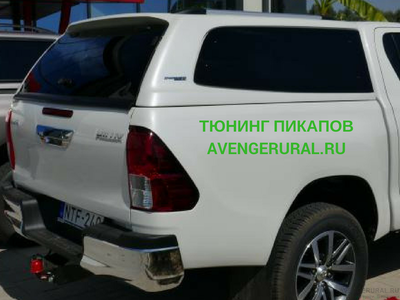 Стильный спортивный кунг Carryboy S6 на Toyota Hilux Revo белый 040/070 перламутр от AvengerUral.ru