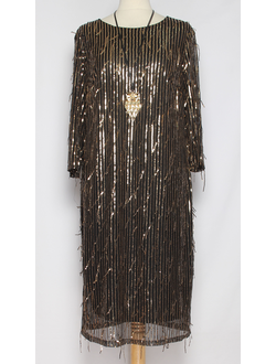 ПЛАТЬЕ НАРЯДНОЕ "ТАНЦУЮЩИЕ ПАЙЕТКИ" золото р.50-54, серебро р.54