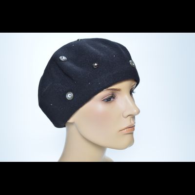 Vizio берет 3633 черный фетровый женский Италия