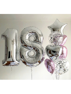 Композиция премиум "18 лет" серебро