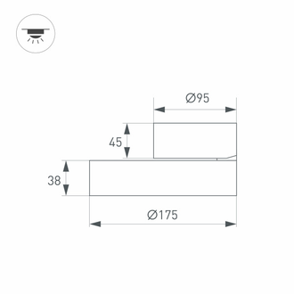 Светильник Arlight SP-RONDO-FLAP-R175-16W  (BK, 110 deg)