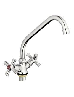 Смеситель для кухни G-lauf JMH-722/QFR4-A722 поворотный излив, керамика 1/2" 180гр, гайка