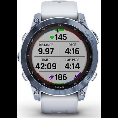 Умные часы Garmin Fenix 7 Sapphire Solar 47 мм Wi-Fi, титановый синий минерал