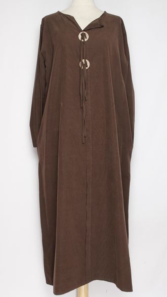 Платье  Бохо "Вельвет-пуговицы " кофе, апельсин, яблоко до р.54