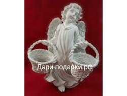 Ангел с двумя корзинами 59*48см  4,5кг  Корзины-кашпо можно снимать  полистоун Россия 5618/013043*