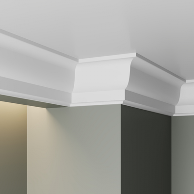 Потолочный карниз Ultrawood CR0025, из ЛДФ-декора, под покраску, 2.44 м.
