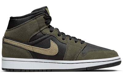 Air jordan 1 mid olive green deals