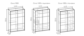 Шкаф-купе Соло 1500 Зеркало