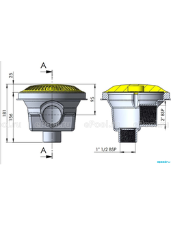 Донный слив универсальный из ABS-пластика Astral круглый д. 290 мм, подключение 2"