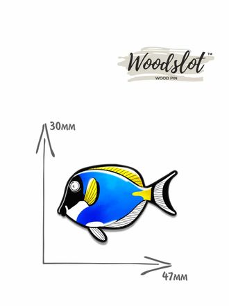 Рыбка сине-желтая - Брошь/значок - 703