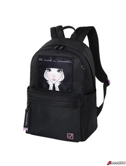 Рюкзак BRAUBERG FASHION CITY универсальный, карман-антивор, «Romantic Anime», черный, 44×31×16 см. 270808