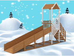 Зимняя горка "IgraGrad Snow Fox", скат 5м фото