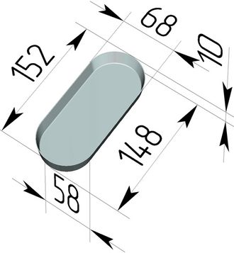 Форма для булочки "хот-дог" (овал 152 х 68)