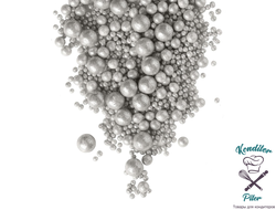 ДРАЖЕ ЗЕРНОВОЕ в цветной кондитерской глазури «Блеск» Серебро №703, 50 гр