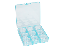 "Gamma" Коробка пластик для шв. принадл. OM-086-057 пластик 13.5 x 13.7 x 2.3 см  голубой\прозрачный