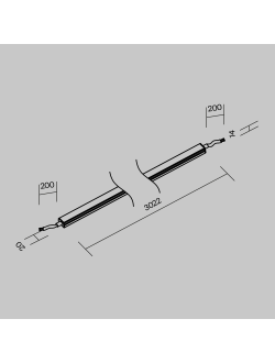 Уличный токоведущий светильник Line Elasity IP 3000K 30Вт 3м, O-TR001-LL-L30W3K, Maytoni