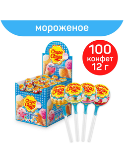 Карамель ЧУПА ЧУПС «Мороженое ассорти» (упак. 100шт по 12г)