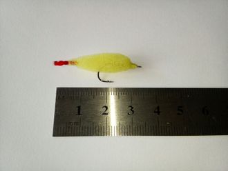 Поролоновая рыбка 35мм. Желтая.