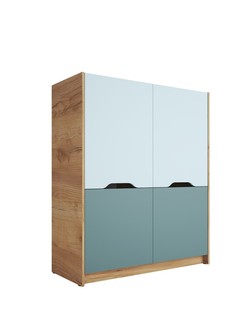 Rich Шкаф ШК-004 Дуб Крафт золотой - Мята/Сумеречный голубой