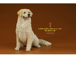 Белый ретривер (сидящий) - Коллекционная ФИГУРКА 1/6 scale Animal Model Golden Retriever 2.0 (MRZ057-1B) - Mr.Z