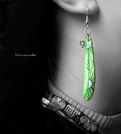 Этнические серьги "Листья Ивы"