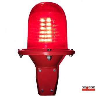 Светодиодный заградительный огонь СДЗО-05-1>35кд тип «А-В», 220V AC, IP65. Красное стекло