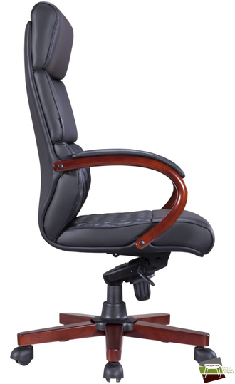 Кресло для руководителя  Everprof President Wood Экокожа Черный