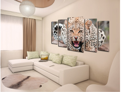 Модульная картина "Свирепый хищник"