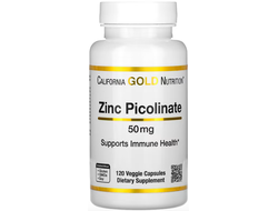 California Gold Nutrition Zinc Picolinate, 50 mg - Пиколинат цинка