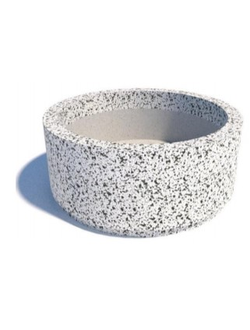 Уличное кашпо для цветов из архитектурного бетона №4 (белое)