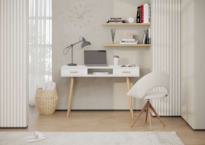 Стол письменный с двумя ящиками и открытой нишей 6-01103