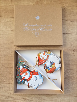 Комплект ёлочных игрушек "Снеговики"