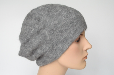 Серый итальянский вязаный берет Вицио 1059 зима 2023 - 2024