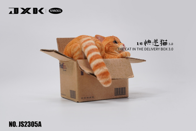Котик в коробке (рыжий) - Коллекционная ФИГУРКА 1/6 scale The Cat In The Delivery Box 3.0 (JS2305A) - JXK