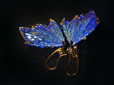 Серьги в винтажном стиле "Звёздная метель. Сказка о Вавилонском мотыльке"