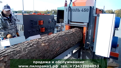 Промышленный брусовальный станок Триумф Т450 (2*22 и 2*30 кВт)/Двухвальный бревнопильный станок «Тополь-450М», от