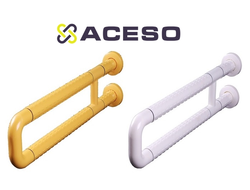 Поручень неоткидной двухопорный с антибактериальным покрытием, Диаметр трубы 35 мм. Длина поручня 80