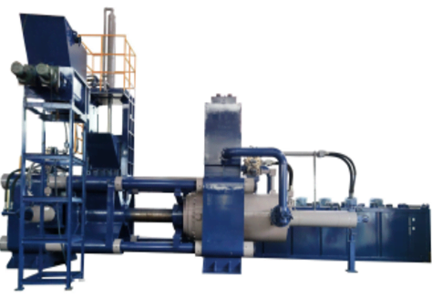 Горизонтальный пресс для брикетирования металлической стружки