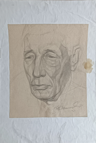 "Мужской портрет" бумага пастель Васильев П.К. 1989 год
