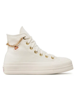 Converse All Star Lift Valentines Day белые высокие с цепочкой A04453C