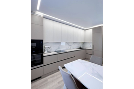 Кухня угловая, 4000*1600мм. Материал фасадов ЛДСП Egger. Срок изготовления 21 рабочий день. Цена на момент изготовления 127000 руб.