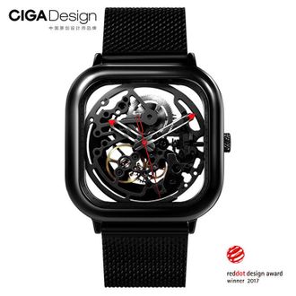 Механические часы Xiaomi CIGA Design Anti-Seismic Mechanical Watch Wristwatch (черная оправа)