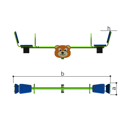 Качалка-балансир "Мишка" (цельная балка) Romana 108.50.00-02