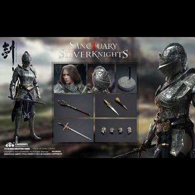 ПРЕДЗАКАЗ - Стражница святилища в серебряном - Коллекционная фигурка 1/6 SWORDS OF CHAOS - SILVER TEMPLE GUARDIAN (NICKEL SILVER EDITION) (SW003) - COOMODEL ?ЦЕНА: 41900 РУБ.?