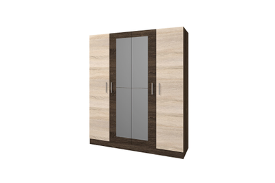 Леси шкаф 4-х створчатый с зеркалами Кантер/Сонома