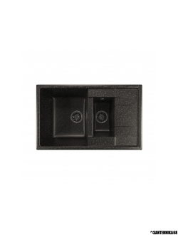 Мойка из искусственного мрамора MIXLINE ML-GM22 двухчашевая с крылом 495*770*195мм