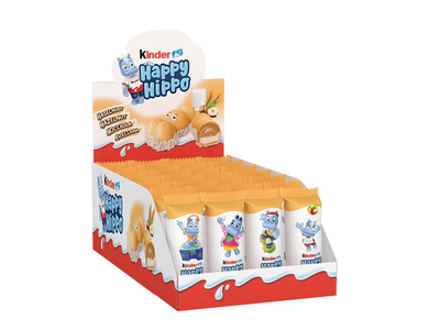 Бисквит Kinder Happy Hippo Hazelnut с фундучным кремом