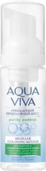 Romax Мицеллярный Мусс Очищающий для жирной и комбинировааной кожи Aqua Viva, 150мл